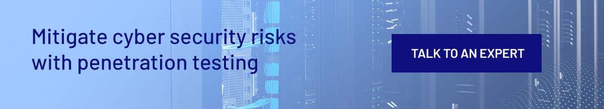Banner for talking to a penetration testing expert