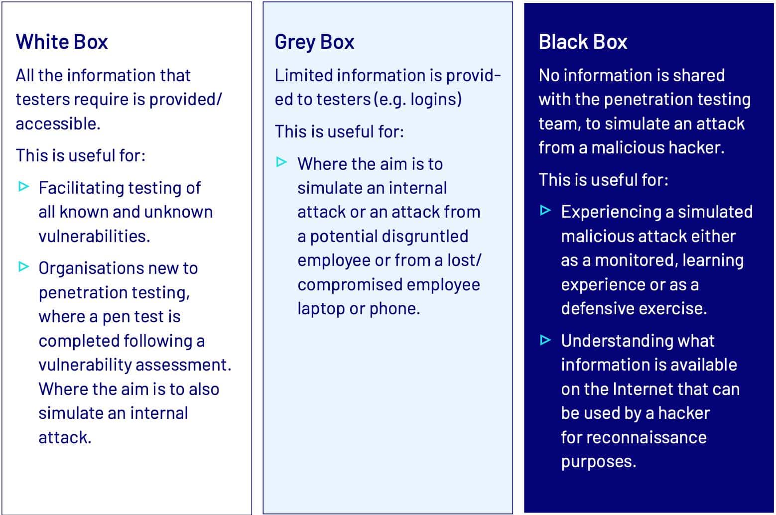 White box black box grey box penetration testing