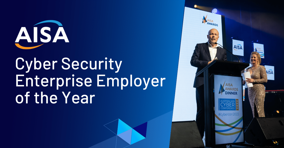 AISA Cyber Security Enterprise Employer of the Year banner